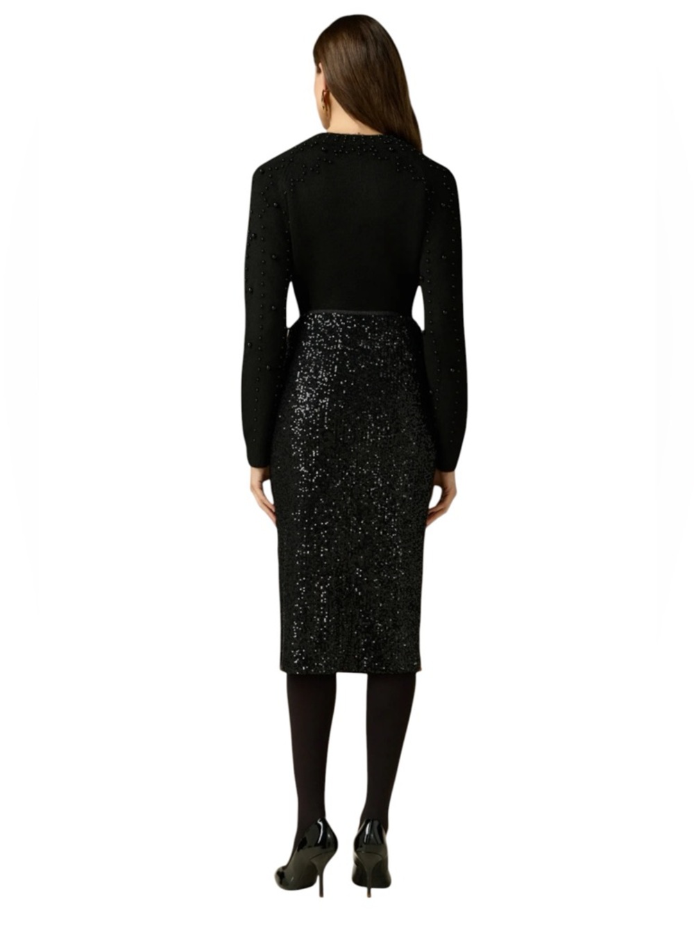 le chateau‎ Black Sequin Pencil Skirt